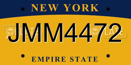 JMM4472 New York License Plate