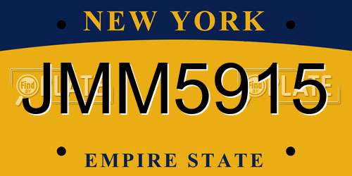 JMM5915 New York License Plate