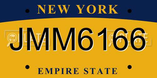 JMM6166 New York License Plate