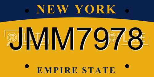 JMM7978 New York License Plate