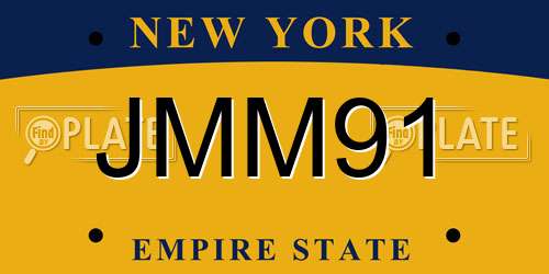 JMM91 New York License Plate