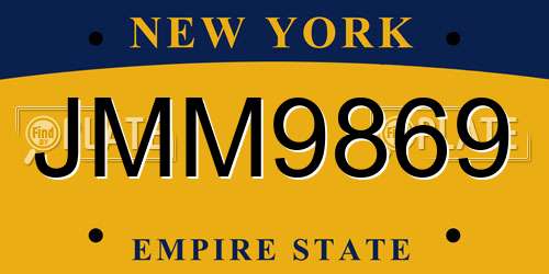 JMM9869 New York License Plate