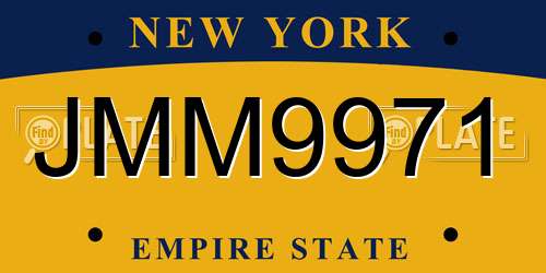 JMM9971 New York License Plate