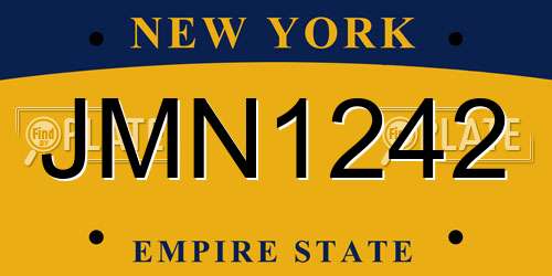 JMN1242 New York License Plate