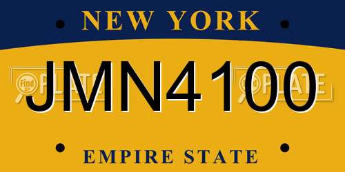 JMN4100 New York License Plate