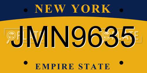 JMN9635 New York License Plate