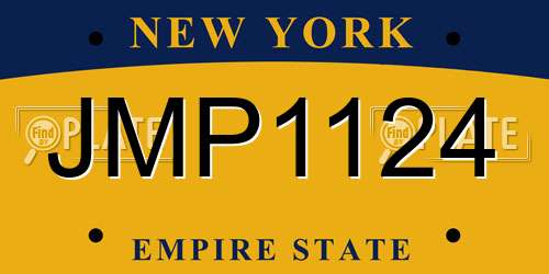 JMP1124 New York License Plate