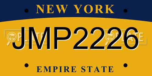 JMP2226 New York License Plate
