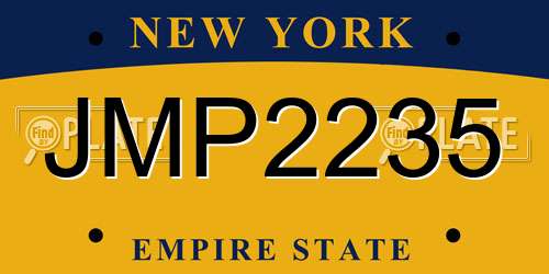 JMP2235 New York License Plate