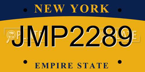 JMP2289 New York License Plate