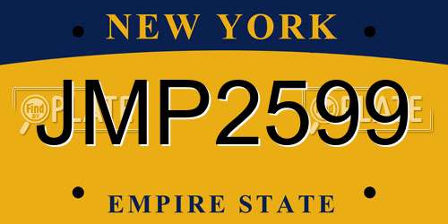 JMP2599 New York License Plate