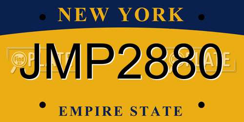 JMP2880 New York License Plate