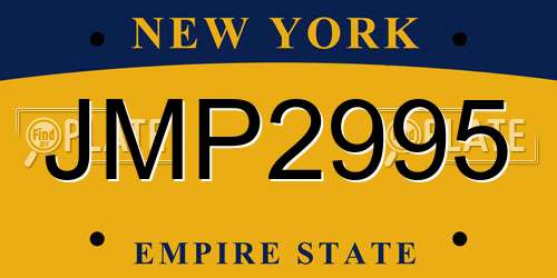 JMP2995 New York License Plate