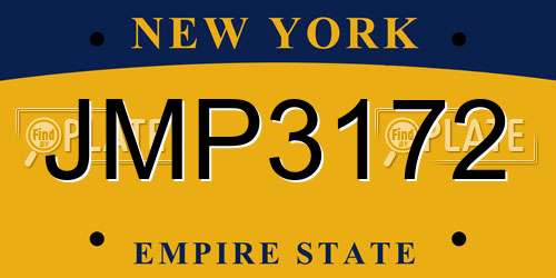 JMP3172 New York License Plate
