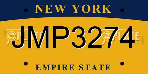 JMP3274 New York License Plate
