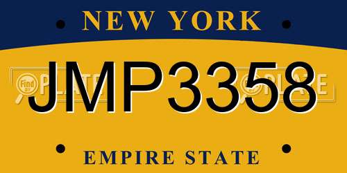 JMP3358 New York License Plate