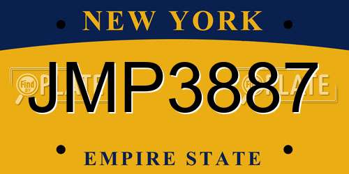 JMP3887 New York License Plate