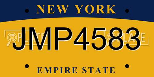 JMP4583 New York License Plate