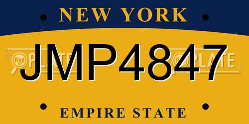 JMP4847 New York License Plate