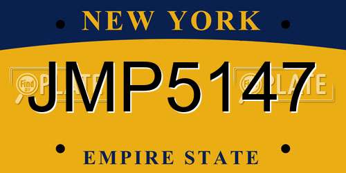 JMP5147 New York License Plate