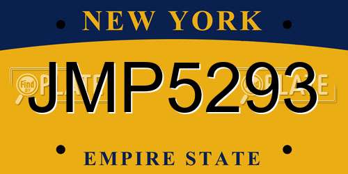 JMP5293 New York License Plate