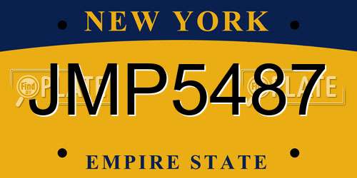 JMP5487 New York License Plate