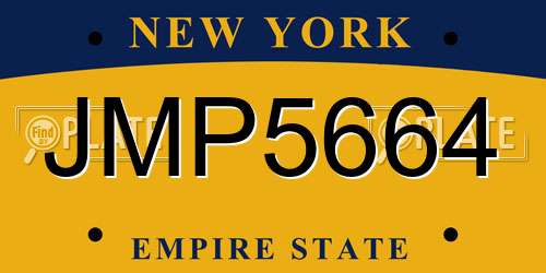 JMP5664 New York License Plate