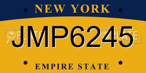 JMP6245 New York License Plate