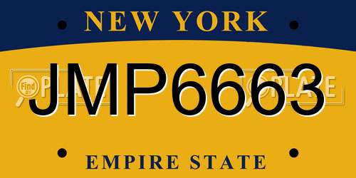 JMP6663 New York License Plate
