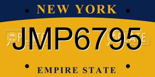 JMP6795 New York License Plate