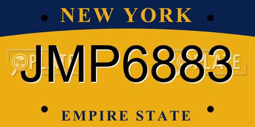 JMP6883 New York License Plate