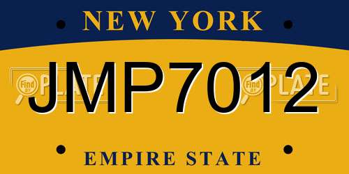 JMP7012 New York License Plate