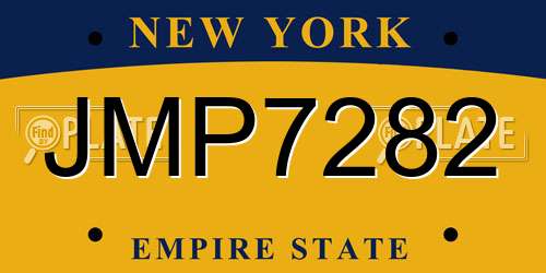 JMP7282 New York License Plate