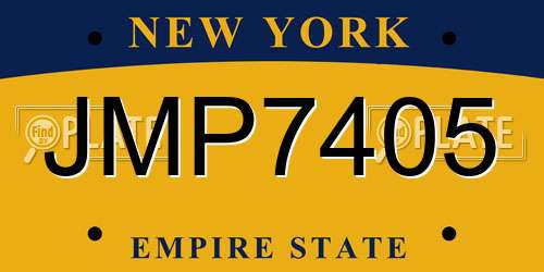 JMP7405 New York License Plate