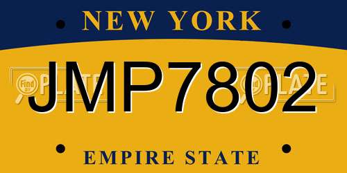 JMP7802 New York License Plate