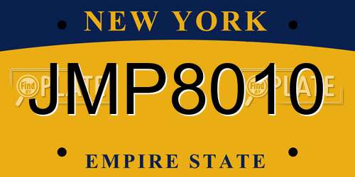 JMP8010 New York License Plate