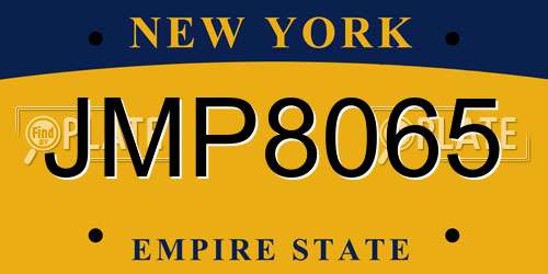 JMP8065 New York License Plate