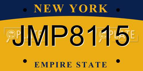 JMP8115 New York License Plate