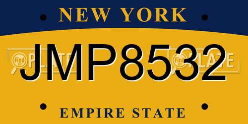 JMP8532 New York License Plate