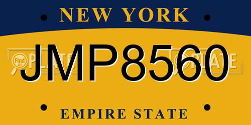 JMP8560 New York License Plate