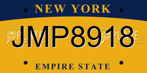 JMP8918 New York License Plate