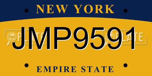 JMP9591 New York License Plate