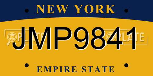 JMP9841 New York License Plate