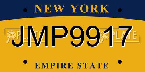 JMP9917 New York License Plate