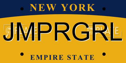 JMPRGRL New York License Plate