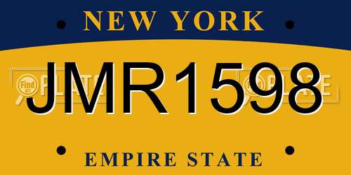 JMR1598 New York License Plate
