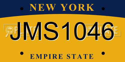 JMS1046 New York License Plate