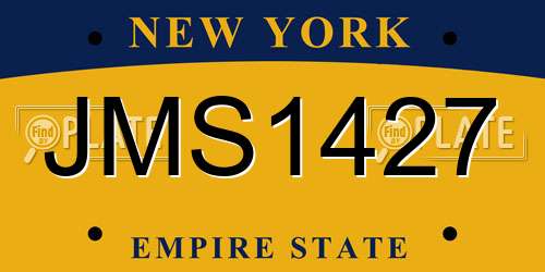 JMS1427 New York License Plate