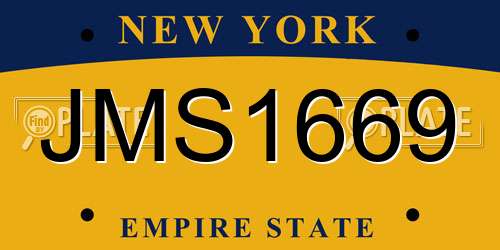 JMS1669 New York License Plate
