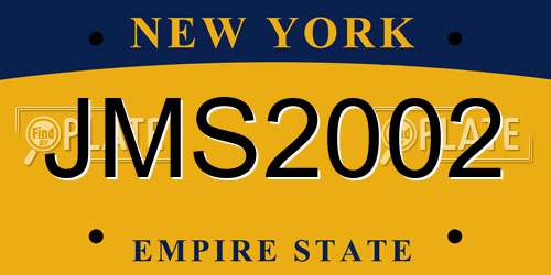 JMS2002 New York License Plate
